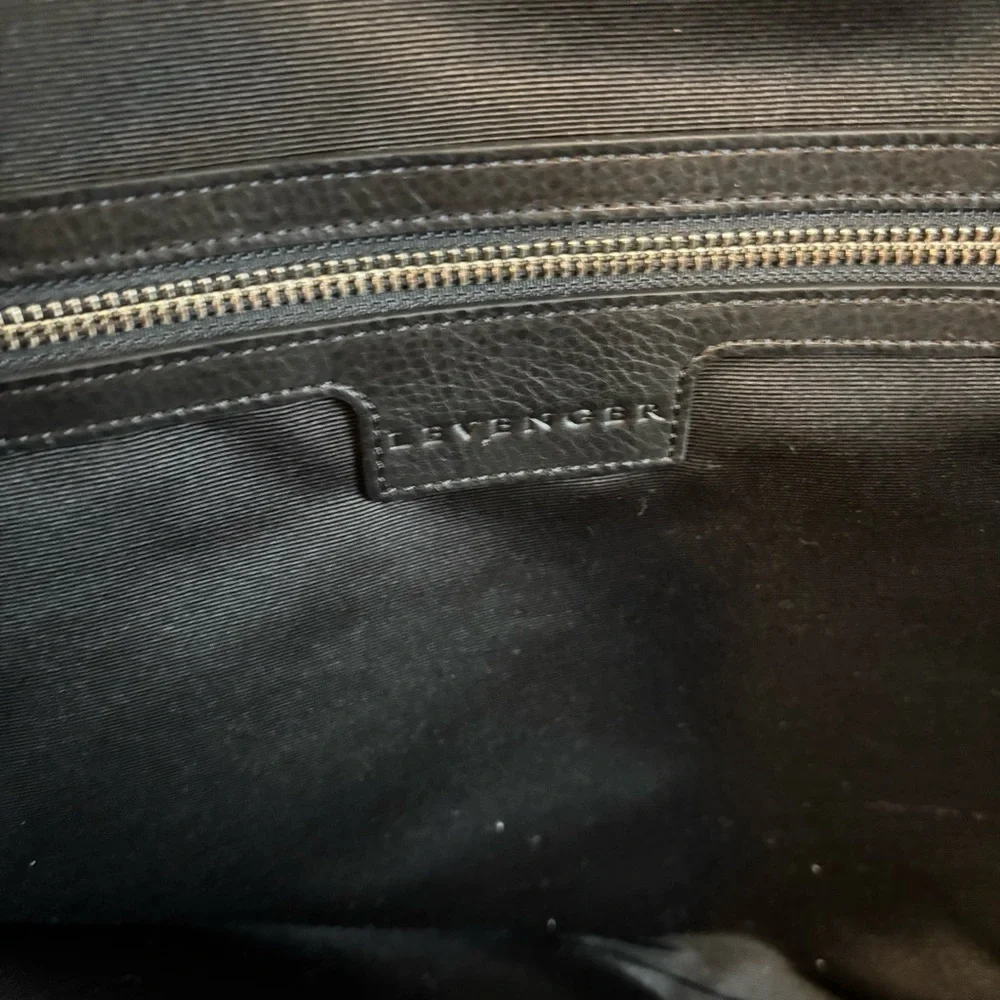 Levenger leather zip around laptop case